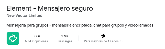 Logos de la app Element en Android e iOS